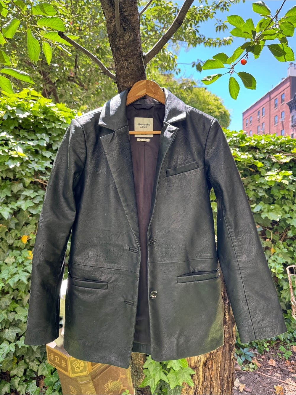 Abercrombie and Fitch Vegan leather blazer, size XS but fits oversized.